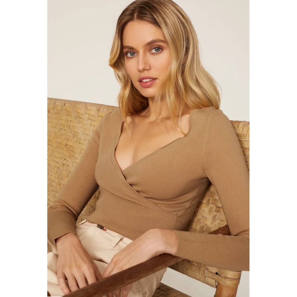 525 America Splice Top Carmel Nude Long‎ Sleeve Womens Large
